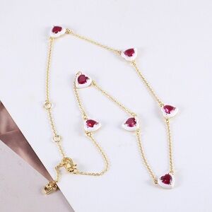 Kate Spade Enamel Magenta Heart Pendant Necklace